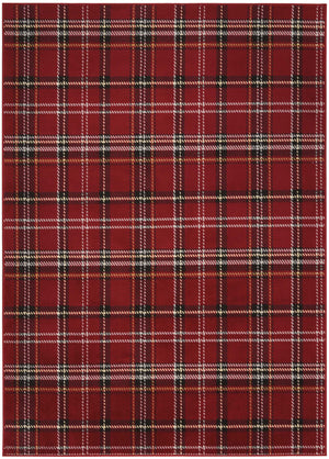 Homeroots 5' X 7' Red And Black Plaid Power Loom Area Rug  Polypropylene 545428