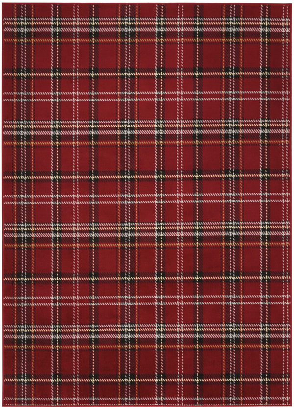 Homeroots 5' X 7' Red And Black Plaid Power Loom Area Rug  Polypropylene 545428