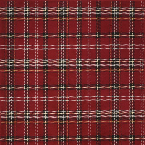 Homeroots 5' X 7' Red And Black Plaid Power Loom Area Rug  Polypropylene 545428