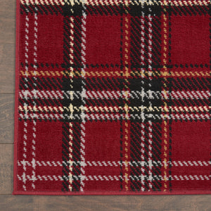 Homeroots 5' X 7' Red And Black Plaid Power Loom Area Rug  Polypropylene 545428