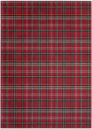 Homeroots 6' X 9' Red And Black Plaid Power Loom Area Rug  Polypropylene 545429