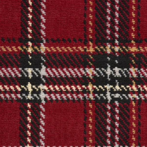 HomeRoots 6' Red and Black Plaid Power Loom Area Rug - Stylish Durable Tartan Design for Any Living Space 6' X 9' 545429