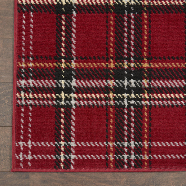 Homeroots 6' X 9' Red And Black Plaid Power Loom Area Rug  Polypropylene 545429