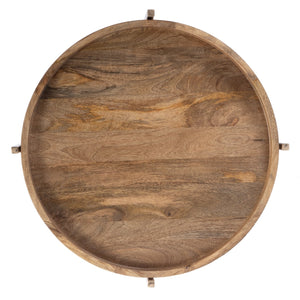 Butler Specialty Company 23" Round Wood & Metal Accent Table – Eco-friendly, Modern Design Showcase Natural Mango Solids,Iron 5454312-butler