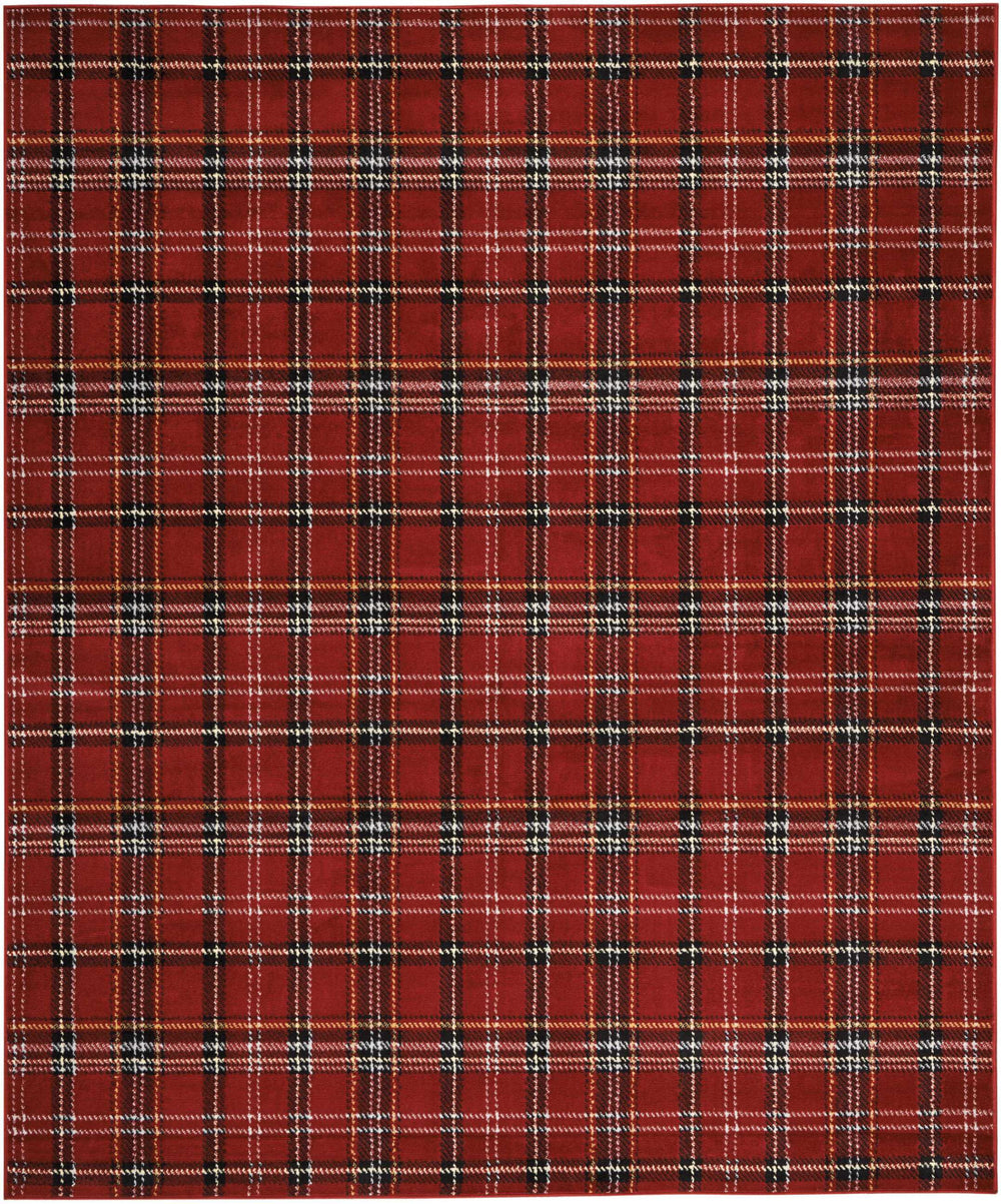 Homeroots 8' X 10' Red And Black Plaid Power Loom Area Rug  Polypropylene 545436