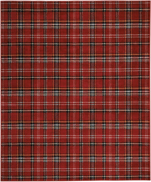Homeroots 8' X 10' Red And Black Plaid Power Loom Area Rug  Polypropylene 545436