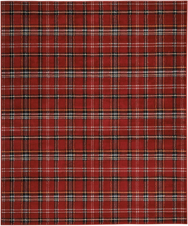 Homeroots 8' X 10' Red And Black Plaid Power Loom Area Rug  Polypropylene 545436
