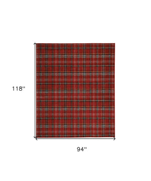 Homeroots 8' X 10' Red And Black Plaid Power Loom Area Rug  Polypropylene 545436