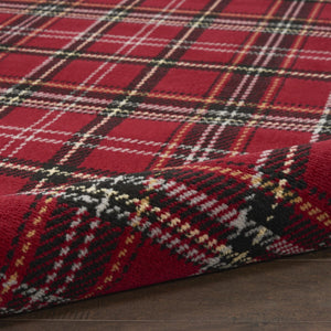 HomeRoots 8' Red and Black Plaid Power Loom Area Rug - Durable, Cozy, and Versatile for Any Room Decor 8' X 10' 545436