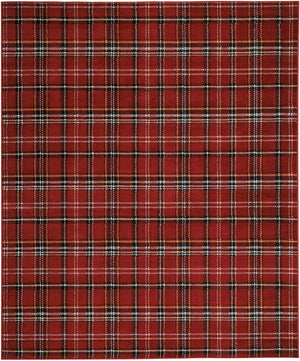 HomeRoots 8' Red and Black Plaid Power Loom Area Rug - Durable, Cozy, and Versatile for Any Room Decor 8' X 10' 545436