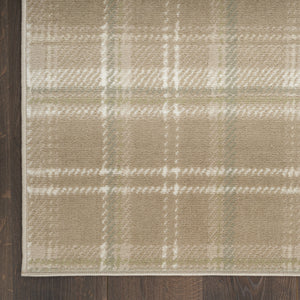 Homeroots 5' X 7' Brown And Ivory Plaid Non Skid Area Rug  Polypropylene 545438