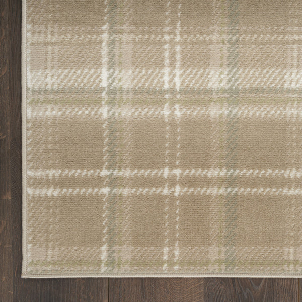 Homeroots 5' X 7' Brown And Ivory Plaid Non Skid Area Rug  Polypropylene 545438