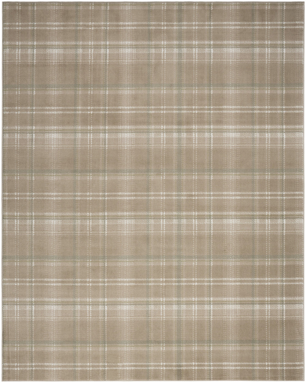 Homeroots 8' X 10' Brown And Ivory Plaid Non Skid Area Rug  Polypropylene 545439