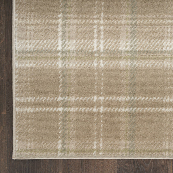 Homeroots 8' X 10' Brown And Ivory Plaid Non Skid Area Rug  Polypropylene 545439