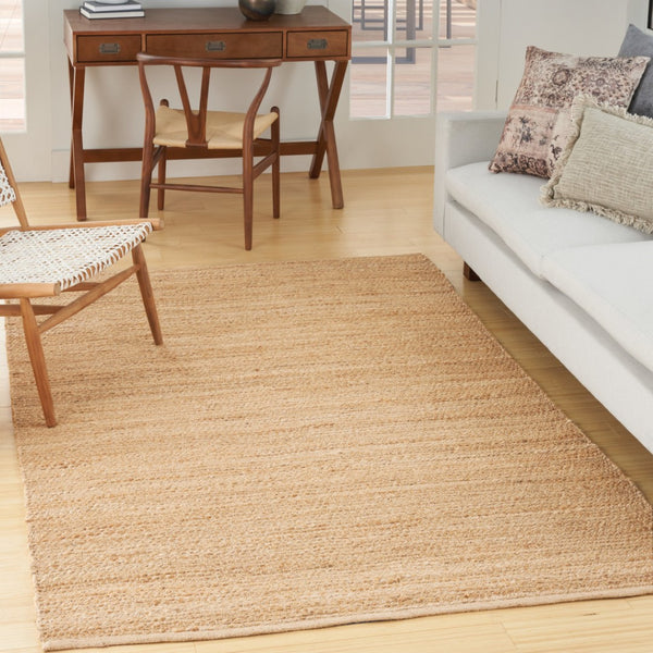 HomeRoots 4' Natural Jute Handmade Flatweave Area Rug - Soft, Durable, and Versatile for Every Room Decor 6' X 9' 545445