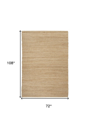 Homeroots 6' X 9' Natural Jute Flatweave Handmade Area Rug  Jute 545445