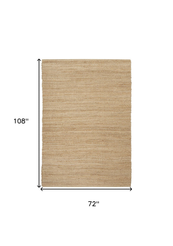 Homeroots 6' X 9' Natural Jute Flatweave Handmade Area Rug  Jute 545445