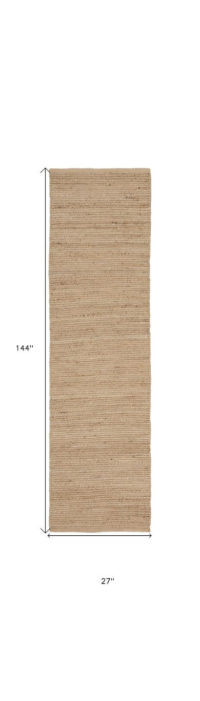 Handwoven Jute Flatweave Runner Rug Natural Fiber Artisan Accent for Hallways and Entryways