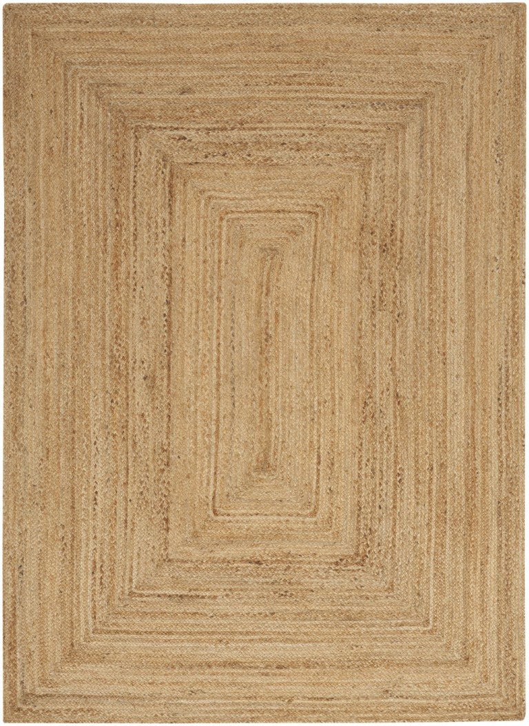 HomeRoots Handwoven Natural Jute Flatweave Area Rug Reversible Low Pile Farmhouse Cottage Neutral Floor 4' x 6' 545454