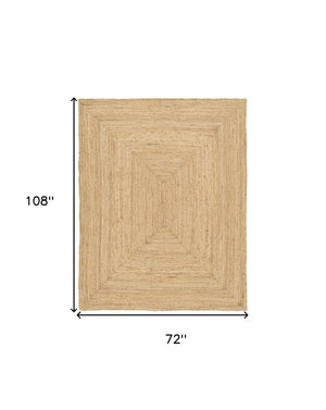 6x9 Handwoven Natural Jute Flatweave Area Rug Reversible Cottage Living Room