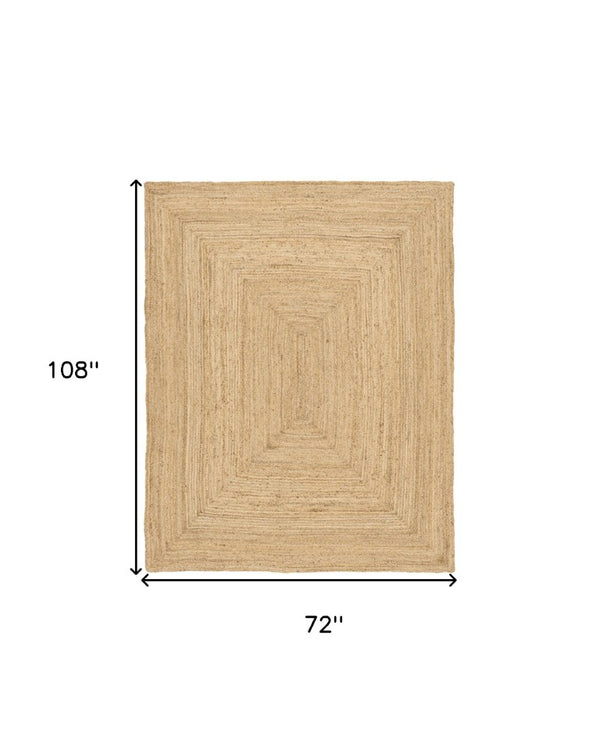6x9 Handwoven Natural Jute Flatweave Area Rug Reversible Cottage Living Room