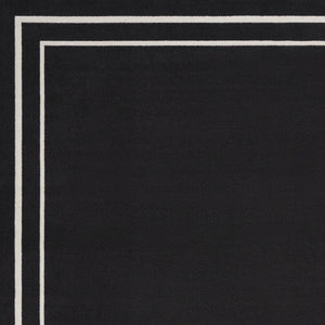 HomeRoots 10' X 14' Black And Ivory Area Rug – Durable Indoor/Outdoor Design for Modern Spaces & Easy Care 545467
