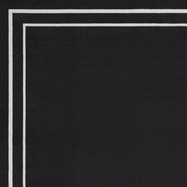 HomeRoots 10' X 14' Black And Ivory Area Rug – Durable Indoor/Outdoor Design for Modern Spaces & Easy Care 545467