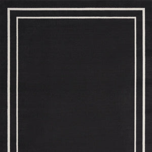 HomeRoots 10' X 14' Black And Ivory Area Rug – Durable Indoor/Outdoor Design for Modern Spaces & Easy Care 545467