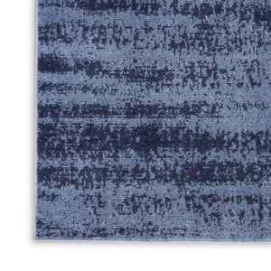 HomeRoots 10' Denim Blue & Navy Abstract Area Rug – Stylish Indoor/Outdoor Design for Modern Spaces & Durability 545468