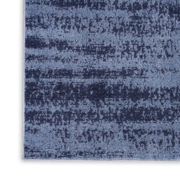 HomeRoots 10' Denim Blue & Navy Abstract Area Rug – Stylish Indoor/Outdoor Design for Modern Spaces & Durability 545468