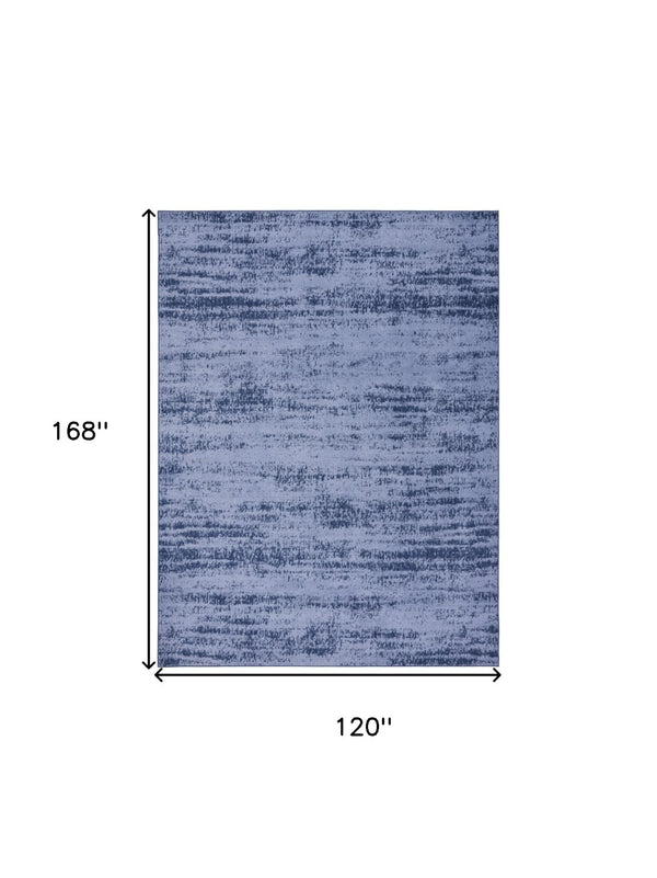 HomeRoots 10' Denim Blue & Navy Abstract Area Rug – Stylish Indoor/Outdoor Design for Modern Spaces & Durability 545468