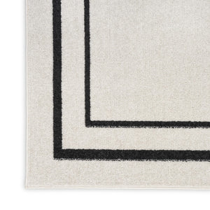 HomeRoots 10' X 14' Ivory and Black Area Rug - Stylish, Durable, and Versatile for Indoor & Outdoor Spaces! 545471