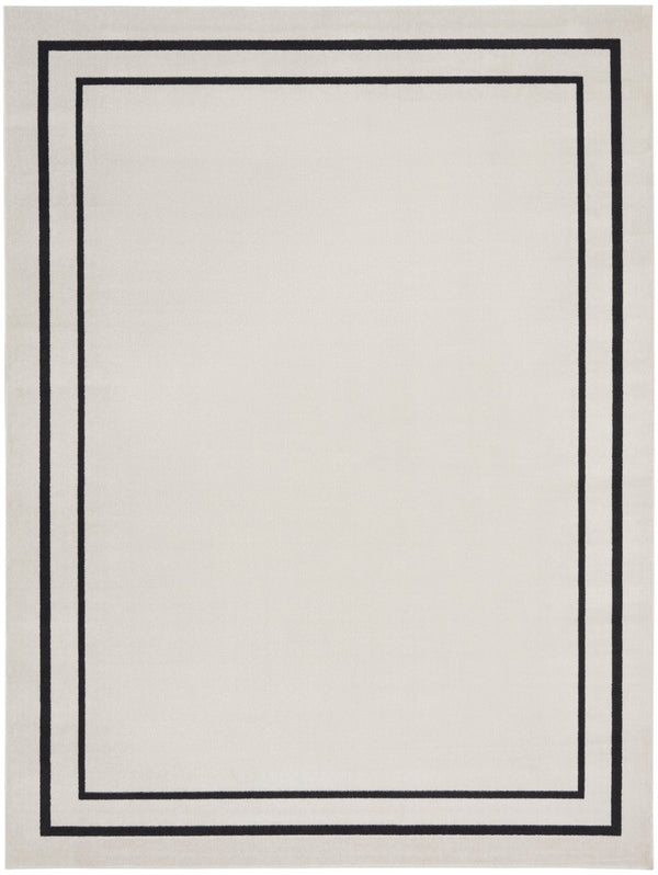 HomeRoots 10' X 14' Ivory and Black Area Rug - Stylish, Durable, and Versatile for Indoor & Outdoor Spaces! 545471