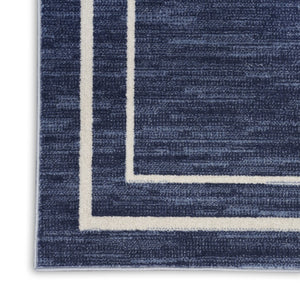 HomeRoots 10' Navy Blue and Ivory Indoor Outdoor Area Rug - Durable, Easy-Care, Stylish for Any Space! 545472