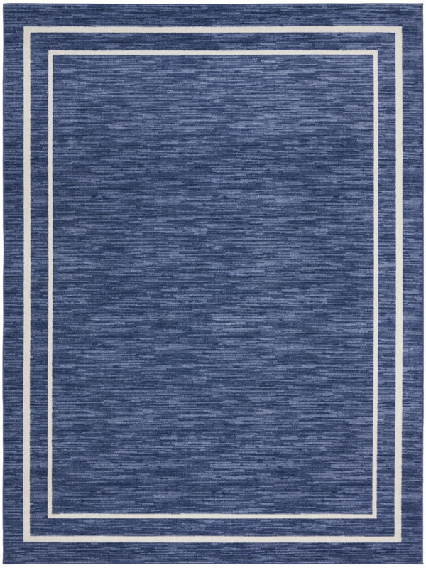 HomeRoots 10' Navy Blue and Ivory Indoor Outdoor Area Rug - Durable, Easy-Care, Stylish for Any Space! 545472