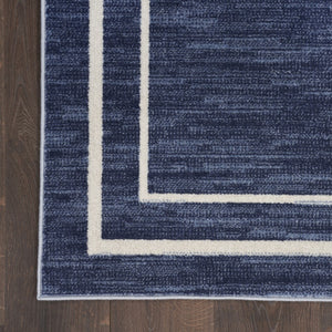 HomeRoots 10' Navy Blue and Ivory Indoor Outdoor Area Rug - Durable, Easy-Care, Stylish for Any Space! 545472