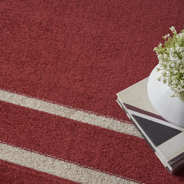 HomeRoots 9' X 12' Stylish Brick Red and Ivory Area Rug – Durable Indoor/Outdoor Design for Versatile Spaces 545474