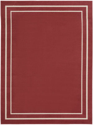 HomeRoots 9' X 12' Stylish Brick Red and Ivory Area Rug – Durable Indoor/Outdoor Design for Versatile Spaces 545474