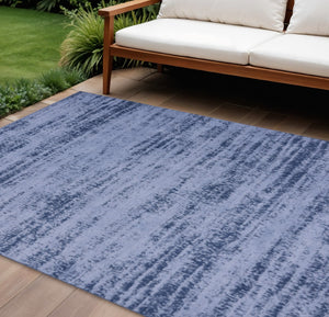 HomeRoots 9' X 12' Denim Blue and Navy Abstract Area Rug - Durable, Stylish Indoor/Outdoor Design for Any Space 545475