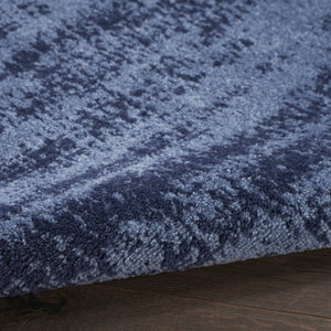 HomeRoots 9' X 12' Denim Blue and Navy Abstract Area Rug - Durable, Stylish Indoor/Outdoor Design for Any Space 545475