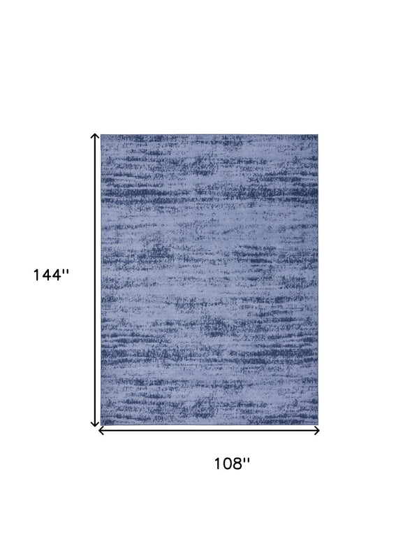 HomeRoots 9' X 12' Denim Blue and Navy Abstract Area Rug - Durable, Stylish Indoor/Outdoor Design for Any Space 545475