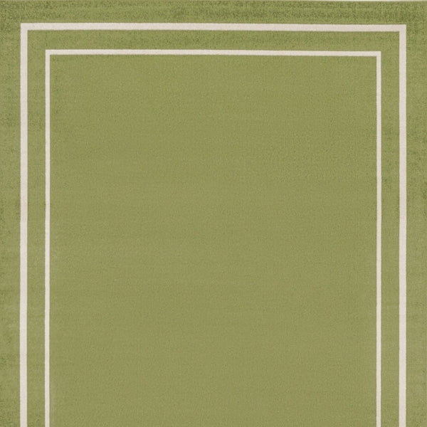 HomeRoots 9' Green and Ivory Area Rug - Durable, Weather-Resistant Design for Indoor & Outdoor Spaces, 9x12 ft 545476