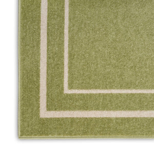 HomeRoots 9' Green and Ivory Area Rug - Durable, Weather-Resistant Design for Indoor & Outdoor Spaces, 9x12 ft 545476