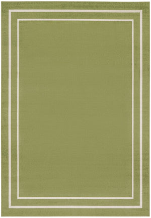 HomeRoots 9' Green and Ivory Area Rug - Durable, Weather-Resistant Design for Indoor & Outdoor Spaces, 9x12 ft 545476
