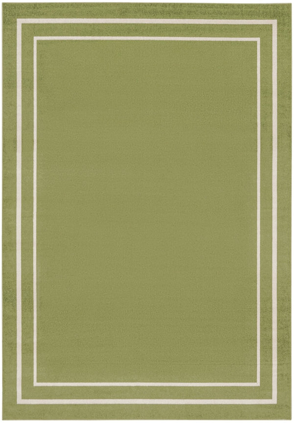 HomeRoots 9' Green and Ivory Area Rug - Durable, Weather-Resistant Design for Indoor & Outdoor Spaces, 9x12 ft 545476