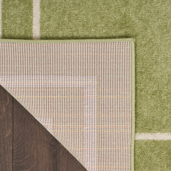 HomeRoots 9' Green and Ivory Area Rug - Durable, Weather-Resistant Design for Indoor & Outdoor Spaces, 9x12 ft 545476