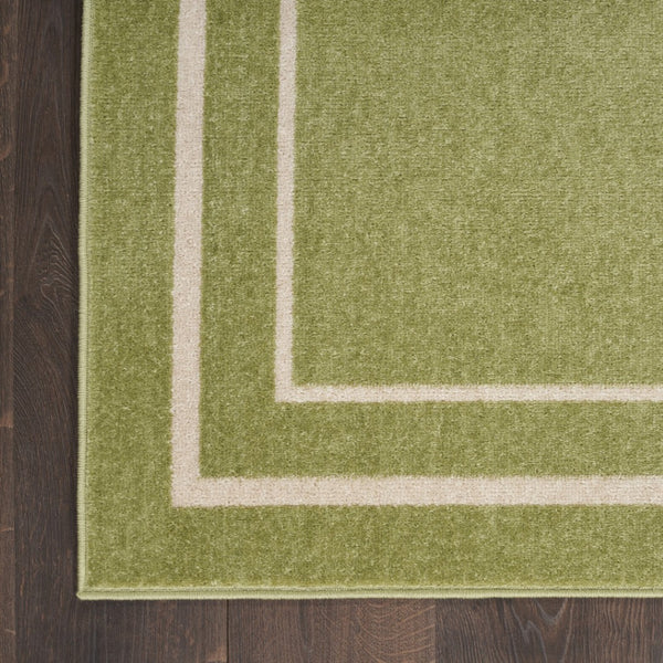 HomeRoots 9' Green and Ivory Area Rug - Durable, Weather-Resistant Design for Indoor & Outdoor Spaces, 9x12 ft 545476