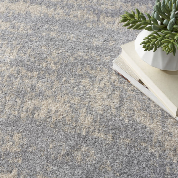 HomeRoots 9' X 12' Gray and Beige Abstract Area Rug – Durable, Stylish, Low-Maintenance for Indoor and Outdoor Use 545477
