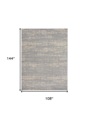 HomeRoots 9' X 12' Gray and Beige Abstract Area Rug – Durable, Stylish, Low-Maintenance for Indoor and Outdoor Use 545477