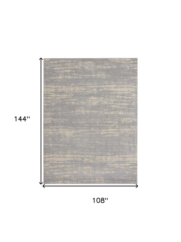 HomeRoots 9' X 12' Gray and Beige Abstract Area Rug – Durable, Stylish, Low-Maintenance for Indoor and Outdoor Use 545477